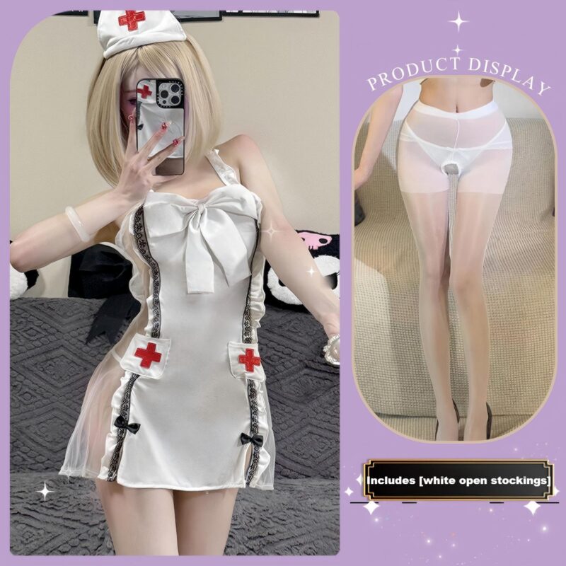 Sexy Nurse Cosplay Set (Pure White)