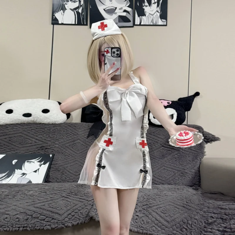 Sexy Nurse Cosplay Set (Pure White)