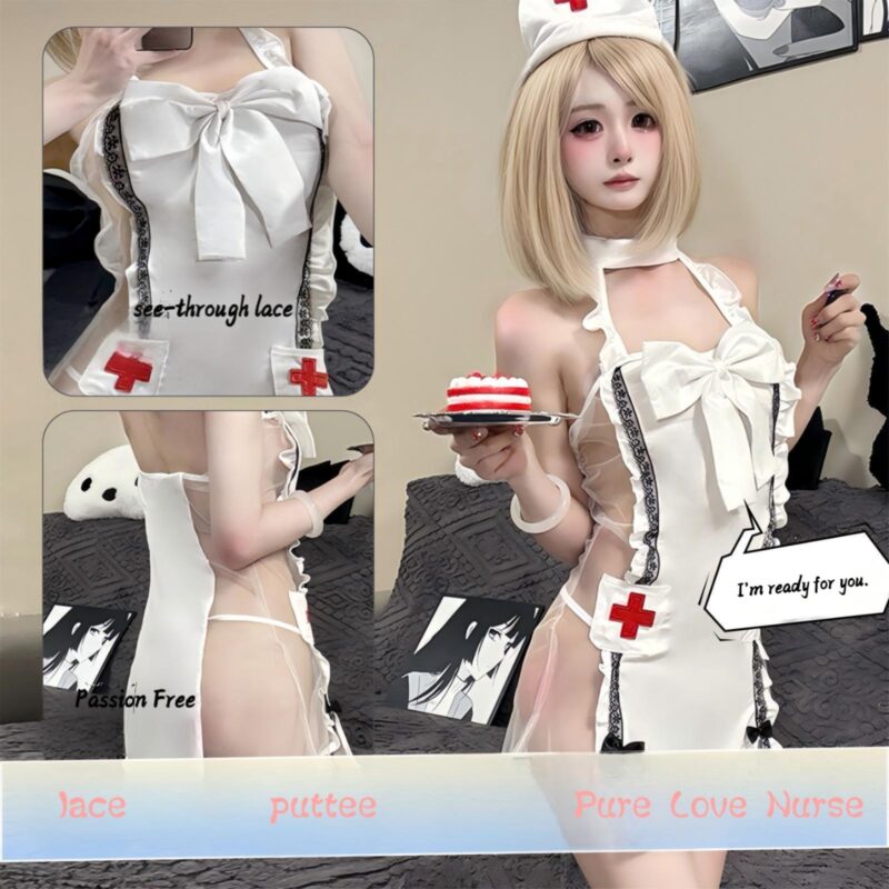 Sexy Nurse Cosplay Set (Pure White)